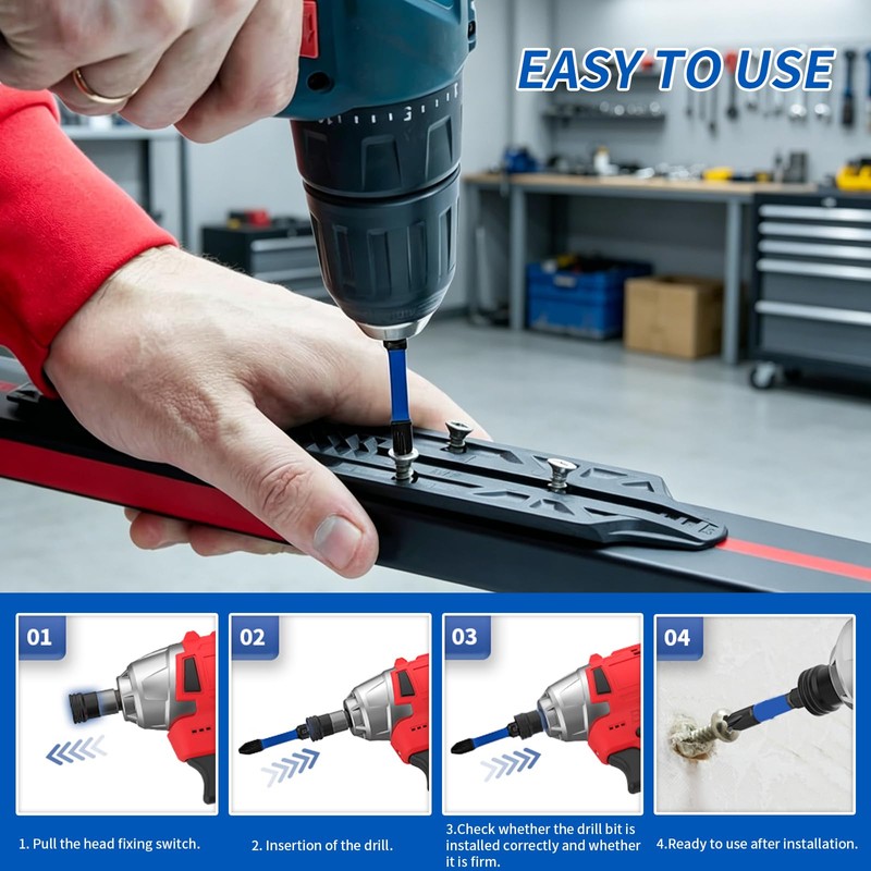 38pcs Impact Driver Bit Set, Magnetic S2 Screwdriver Bit Set,