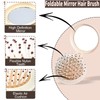 2Pc Foldable Mirror Hair Brush,Mini Hair Brushes Compact Travel Size,Travel