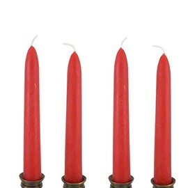 Candlestock Handmade Dripless Pure Beeswax Taper Candles - 6 Inches - 2 Pairs (4 Candles) - Rose Red