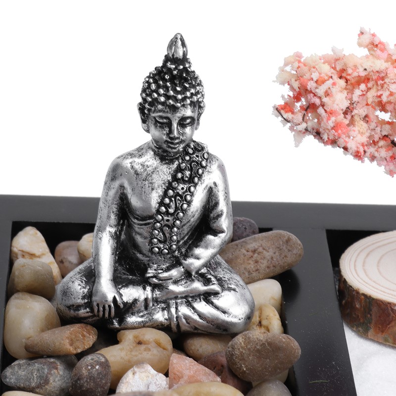 Zen Garden Sand Table Buddha Statue Sandbox Japanese Style Desktop