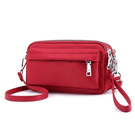 YANAIER Women Small Crossbody Shoulder Bags Girls Cell Phone Purse Wallet Wristlet Bag with 2 Straps Red
