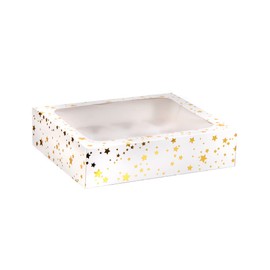 Gold Star Cupcake Box for 12 Cupcakes Foil