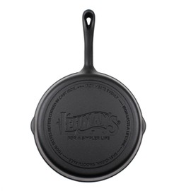 Lehman's Cast Iron Skillet - Nitrogen Hardened Cookware, Tough but Lightweight, No Need to Season, Silicone Safety Handle Included - 10 inch