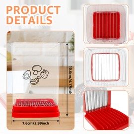 2Pcs Speed Cup Slicer with Push Plate, 10.6X 7.6cm Portable Cup Slicer with 10 Forks 2 Brushes, Efficient Fruit Vegetable Slicer Cup, Multifunctional Egg Slicer Strawberry Cutter Slicer Cup for Home