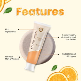 Colors Queen Fair Skin Anti Dust Facial Cleanser | Instant Dirt Removal, Instant Glow | Face Cleanser for Men and Women - 50gm (Pack of 1)