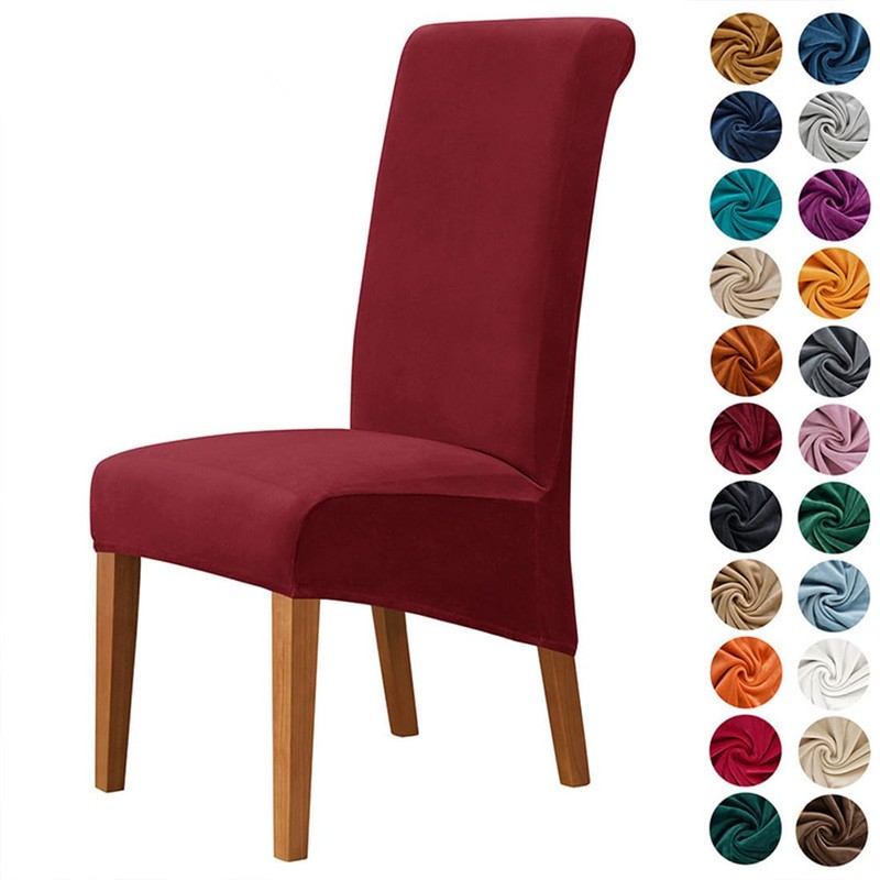 SZJIAHTM 2 Pcs Large Dining Room Velvet Chair Covers Elastic