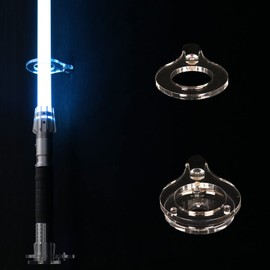 Sword Shelf Lightsaber Shelf Wall Display Wall Mounted Vertical Lightsaber Shelf Acrylic Wall Display Shelf Suitable for Sword Lightsaber (Transparent 1 Hole)