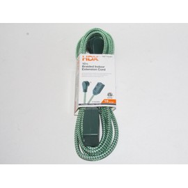 HDX 10 FEET BRAIDED INDOOR EXTENSION CORD 16 GAGE 3 OUTLETS