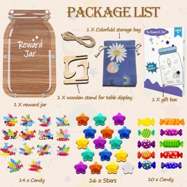 Reward Jar for Kids, Potty Training Reward Jar for Toddler Boys/Girls, Bulletin Board Reward Jar Chart Set Positive Behavior Chart for Classroom Decor Responsibility Management Tool (Candy Reward)