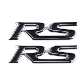 RS Emblem Car Badge Sticker Logo for Car Sports Decoration Accessories (Black)