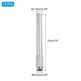 PATIKIL Pencil Extenders, 2Pcs Art Adjustable Metal Pencil Holder Lengthener Pen Sleeve for Short Pencil Crayon Colored Pencils Writing Desk Office, Silver