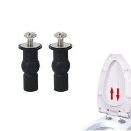 YQkangzhu 2Pcs Universal Toilet Seat Hinges Screws, Toilet Seat Top Fixing Expanding Rubber Nuts Screws, Toilet Seat Replacement Part Blind Hole Fitting, Toilet Seat Bolts Kit Compatible, Mount Device