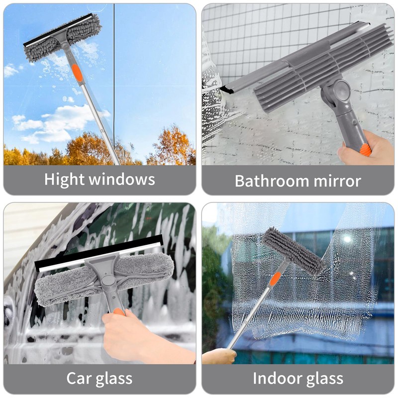 Professional 72'' Window Squeegee Cleaning Washing Tool/Kit with Extension Pole,