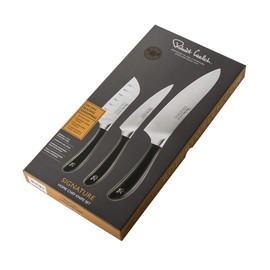 Robert Welch Signature Home Chef Set 3 Piece. Multi Award Winning Design – Santoku 11cm, Kitchen/Utility 12cm, Cook’s 18cm.