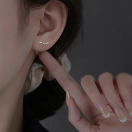 Inilbran Boho Wave Earrings Silver Wave Stud Earrings Vintage Ocean Wave Earrings Minimalist Wave Water Earrings Jewellery for Women and Girls, Zinc