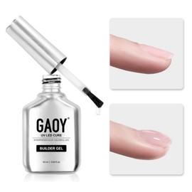 GAOY Builder Gel, Length Gel, Clear Gel, 0.6 fl oz (16 ml), Gel Nails, UV/LED Compatible, Reinforced, Long Lasting (Clear)