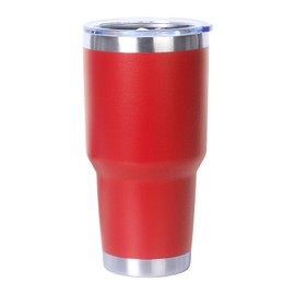 Muka 30 Oz. Stainless Steel Tumbler, Durable Powder Coated Insulated Travel Cup-Red