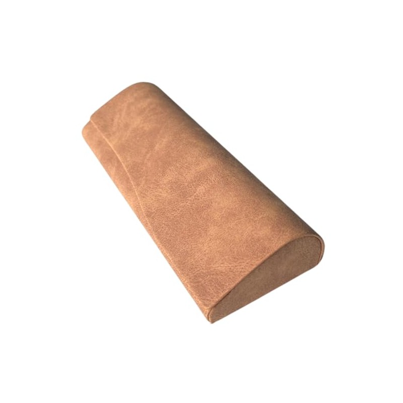Joli Ciel PU Leather Glasses Case, Compact, Lightweight, Stylish, Camel