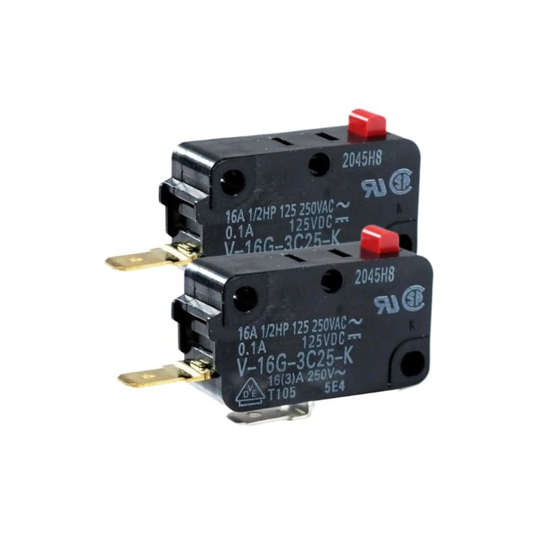 2-Pack (Mini Micro Switch) Microwave Oven Door Switch Replacements WB24X10038
