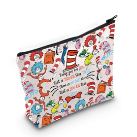 PLITI Dr Seuss Gift Cat in The Hat Gift Today You are You That is Truer Than True Seussical Musical Makeup Bag (truer Than True bagCA)