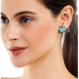 5 Pair Combo Indian Fashion Silver Oxidized Boho Monalisa Stone Ethnic Stud Jhumka Jhumki Earrings Jewellery 408E