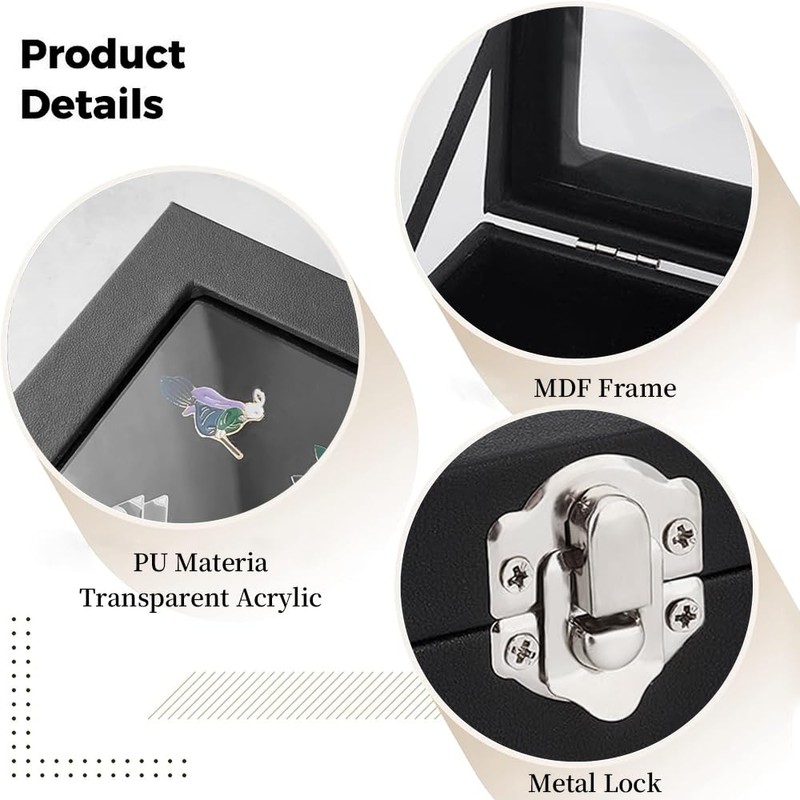 13.7 x 9.4 Inches Large Pin Display Case, Dustproof Pin