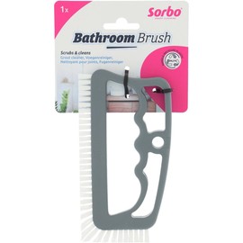 Sorbo Bathroom Grout Brush - Ergonomic Cleaning Brush with Nylon Bristles - For Tile Joints, Corners & Edges - Effective Against Dirt - Hygienic & Robust - Made of Plastic