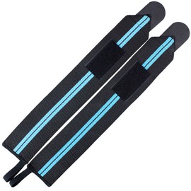 EVOLUXO 1 Pair Wrist Wraps with Thumb Loop and Velcro Fastening for Weight Training & Fitness Black/Blue