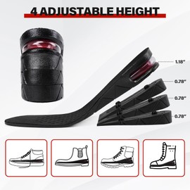 ERGOfoot Height Increase Insoles for Men Women, 4-Layer Adjustable Invisible Shoe Lifts & Height Boosters, Fits Dress Shoes & Casual Footwear - Height Increase Soles & Inserts