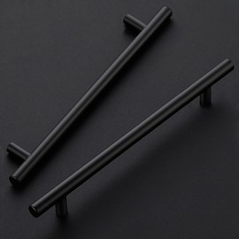 Ravinte 10 Inch Cabinet Handles Matte Black Drawer Pulls Stainless Steel Kitchen Cabinet Hardware Cabinet Pulls 10" Length,7-1/2" Hole Center|12 Pack