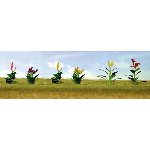 JT Assorted Flower Plants 4, HO-Scale, (12 per pack)