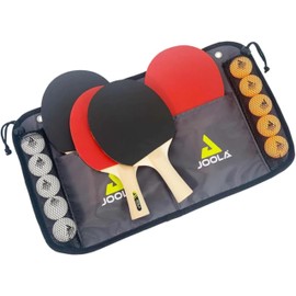 JOOLA Family Premium Table Tennis Bundle Set - 4 Regulation Ping Pong Paddles, 10 Training 40mm Ping Pong Balls, and Carrying Case - For Training and Recreational Play - Indoor and Outdoor Compatible