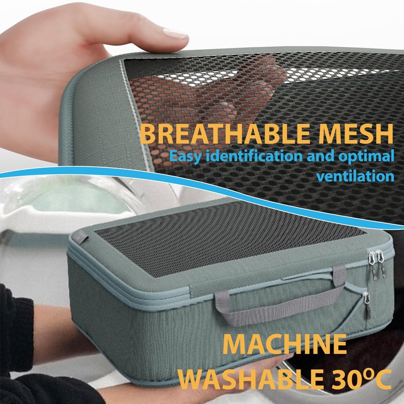 Serentify Extra Deep Compression Packing Cubes for Suitcases - 6PCS