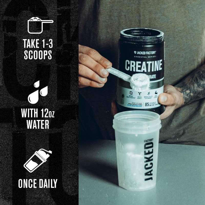 Jacked Factory Creatine Monohydrate Powder 425g - 5g Daily Creatine