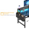 Black Gaming Desk with Fabric Drawers - 47 Inch Black