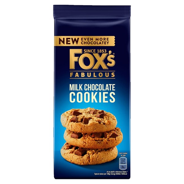 Fox's Fabulous Milk Chocolate Cookies, 180g