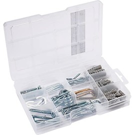 Connex DP8500123 Screw Hook Assortment 78 Pieces - Various Hooks & Dowels in Set - Pre-sorted in Practical Plastic Box - Suitable for Hangings of All Types / Hook Set / Assortment Box