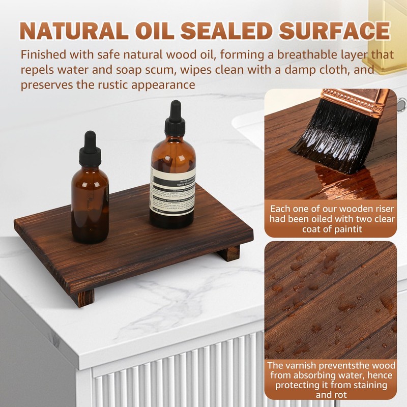 Wood Riser Tray Soap, Stand Soap Tray for Kitchen Sink,