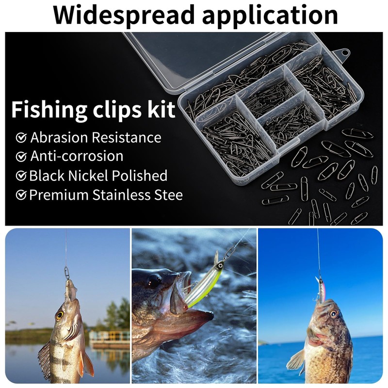 Nexlynk 330 Pcs Black Lure Clips, 5 Sizes Quick Change