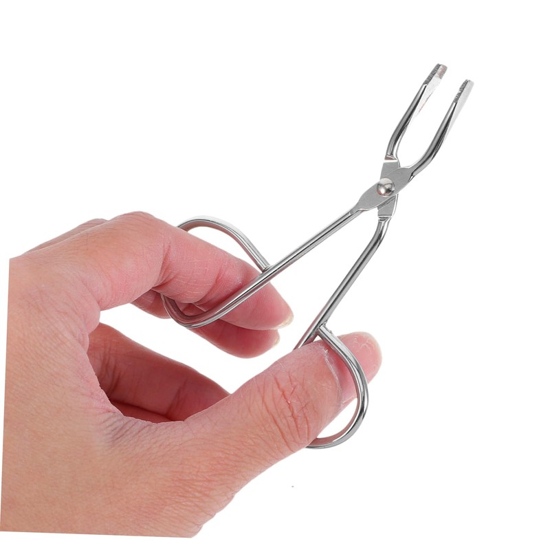 Baluue 2pcs Sturdy Stainless Steel Eyebrow Tweezers Scissor Handle Precision