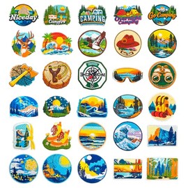 Puideon 30PCS Camping Iron on Patches,2.4in