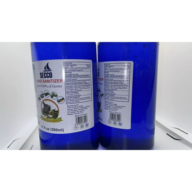 Secco Hand sanitizer secco Bottle with pump 17 fluid ounces￼