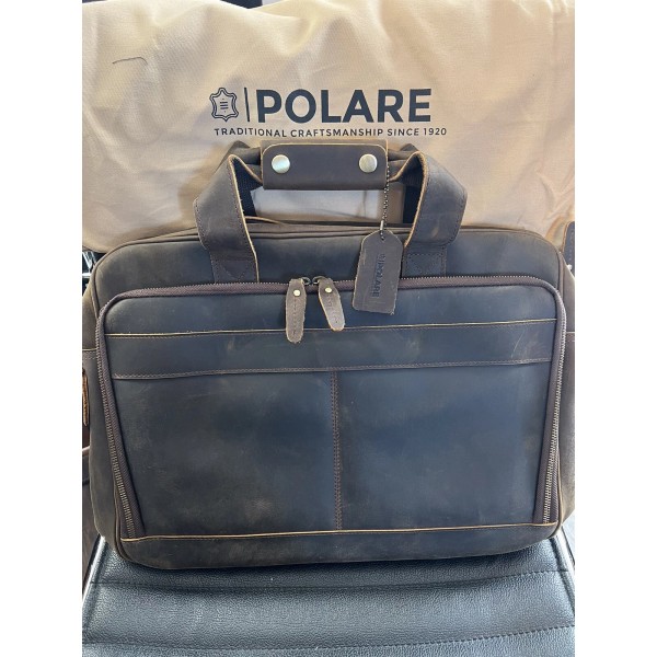 Polare 18” Full Grain Leather Briefcase Laptop/Messeng