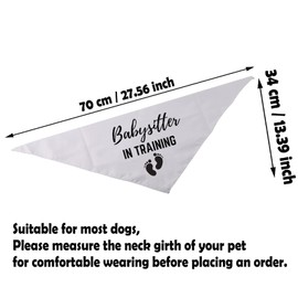 1 Piece Babysitter in Training Dog Bandana Sibling Pet Bandana Baby Announcement Gift (Babysitter White)