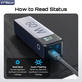 STARGEAR Starlink Mini Cable 6.5FT, 16AWG Starlink Cable with Indicator Light 140W USB C to DC, Accessories for Starlink Work with 60W+ PD Source, Compatible with 28V PPS 20V PD Protocols