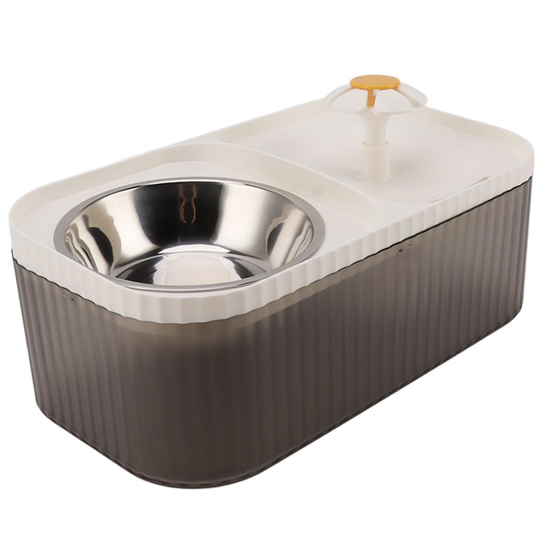 Cat Water Fountain Food Bowl High Capacity Quiet 2 In