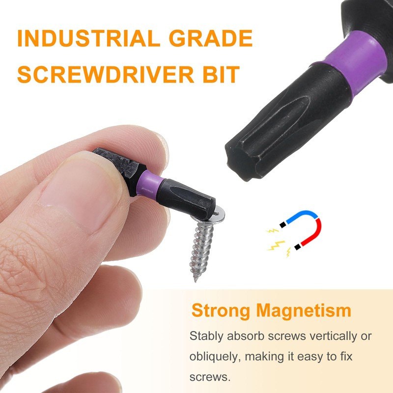 sourcing map 4pcs T15 Torx Screwdriver Bit 1/4" Hex Shank