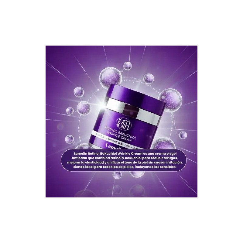 Crema Lamelin Facial Coreana con Retinol y Bakuchiol para Líneas