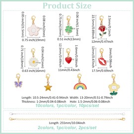 PH PandaHall 2pcs Trucker Hat Chains Set with 10 Enamel Cute Charms - DIY Mesh Baseball Hat Accessories Decor