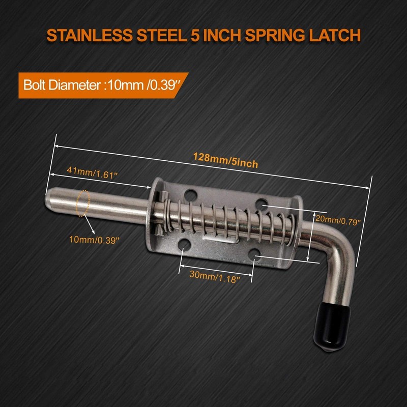 AeKeatDa 6 Pack 304 Steel 5 Inch（128MM） Spring Pin Latch